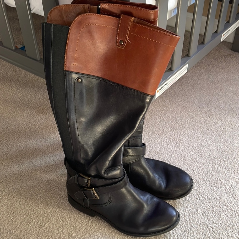 Marc Fisher leather wide calf riding boots